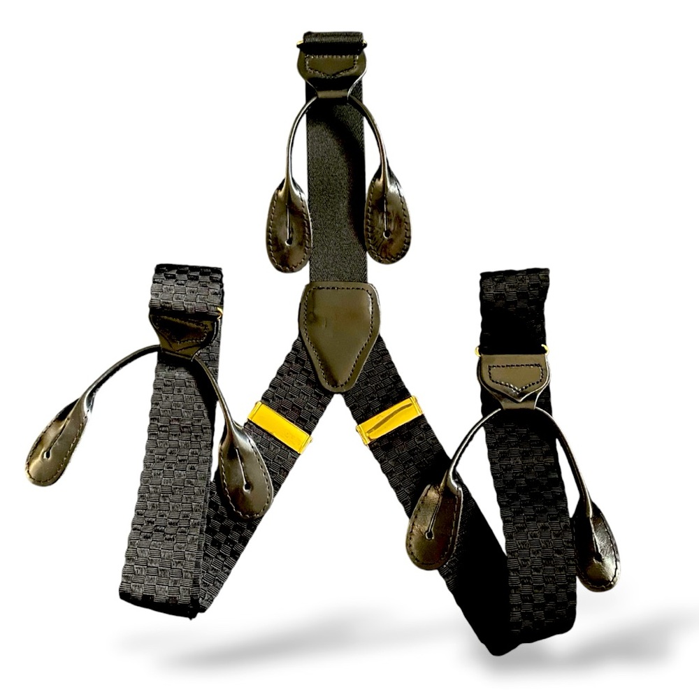 VINTAGE / MEN’S / SUSPENDERS BRACES / EVENING / COCKTAIL / BLACK & GOLD TONE